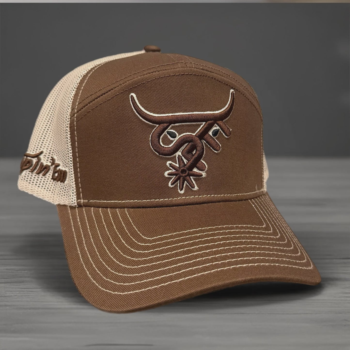 SPIN'EM MUDSLINGER ADJUSTABLE CAP - BROWN/KHAKI