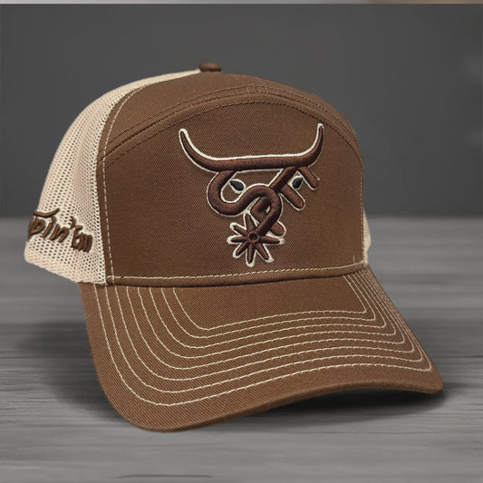 SPIN'EM MUDSLINGER ADJUSTABLE CAP - BROWN/KHAKI
