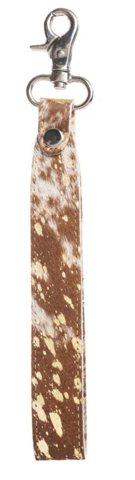 S-10835 | BULLRUN HILL KEY FOB - BROWN&WHITE