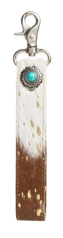 S-10832 | CONCHO DELIGHT KEY FOB- BROWN&WHITE
