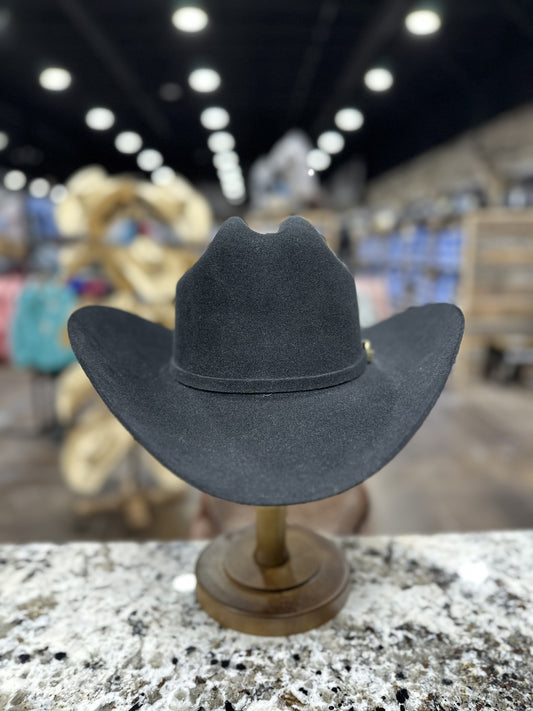 LARRY MAHAN FELT 5X BLACK DORADO PRE SHAPE BRIM 4