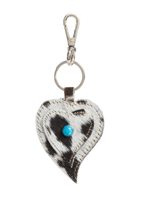 HEART’S LOVE KEY FOB-BLACK&WHITE / S-10868