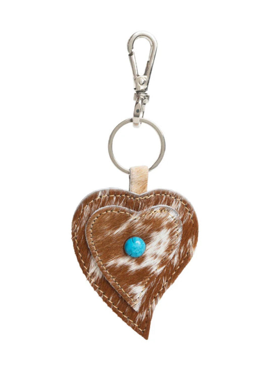 S-10871 | HEART’S OF LOVE KEY FOB- CARAMEL