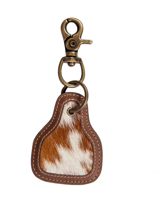 S-8125 | PONY BROOK KEY FOB- BROWN&WHITE