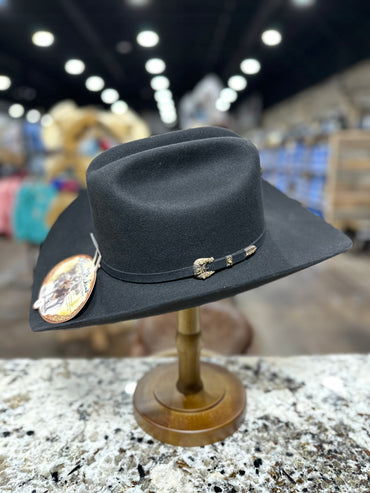 LARRY MAHAN FELT 1000X BLACK - IMPERIAL - BRIM 4 PRE SHAPE
