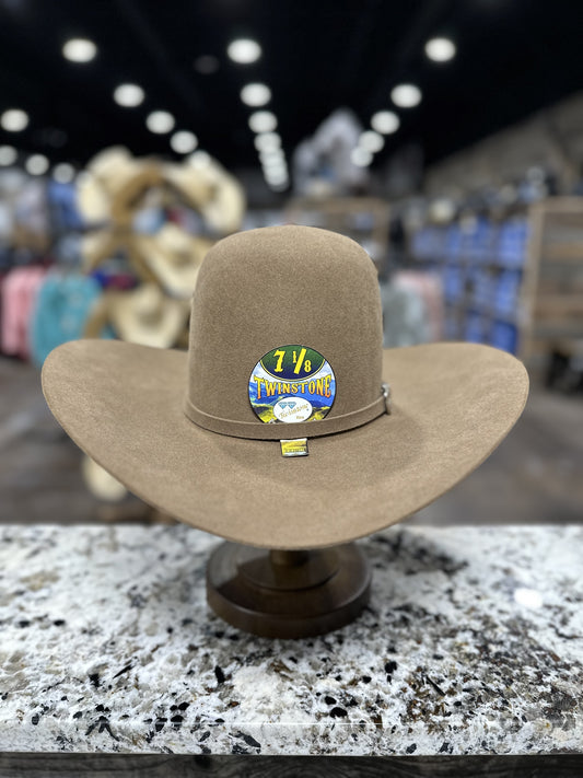 TWINSTONE FELT 6X PECAN OPEN CROWN 4 1/2 INCH BRIM