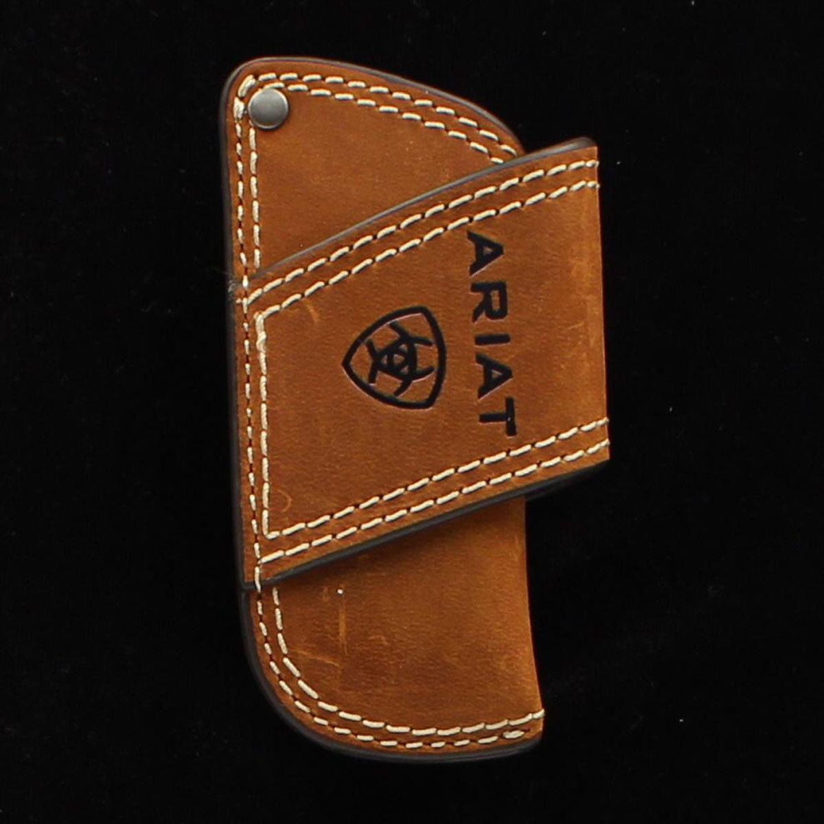 A1800344 ARIAT SOLID BROWN -LOGO KNIFE SHEATH / A1800344