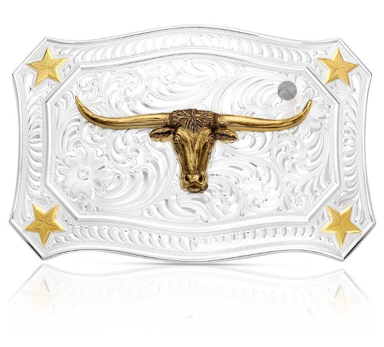 54510-767M | MONTANA SILVERSMITH 2-TONE LONE STAR LEGACY LONGHORN BUCKLE