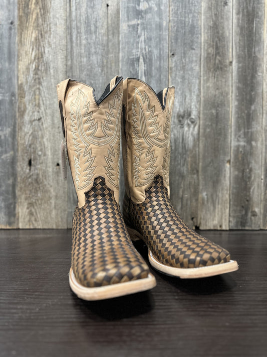 RANCHERS TEJIDA DIAGONAL CHOCO/TAN RANCHERS TOE HYBRID SOLE
