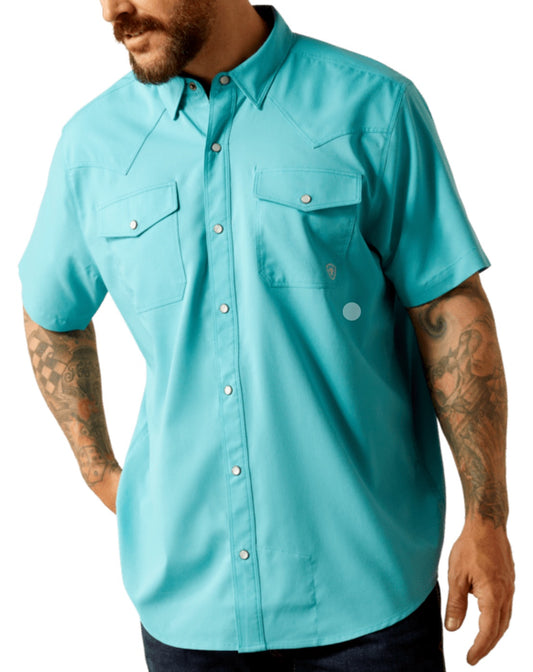 10054480 / MEN’S VENTTEK WESTERN SNAP S/S SHIRT-MAUI BLUE