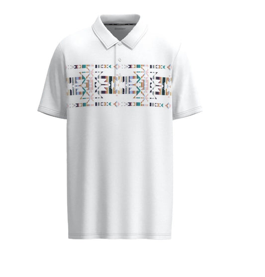 HP034WHAZ | HOOEY MEN’S THE WEEKENDER WHITE AZTEC POLO
