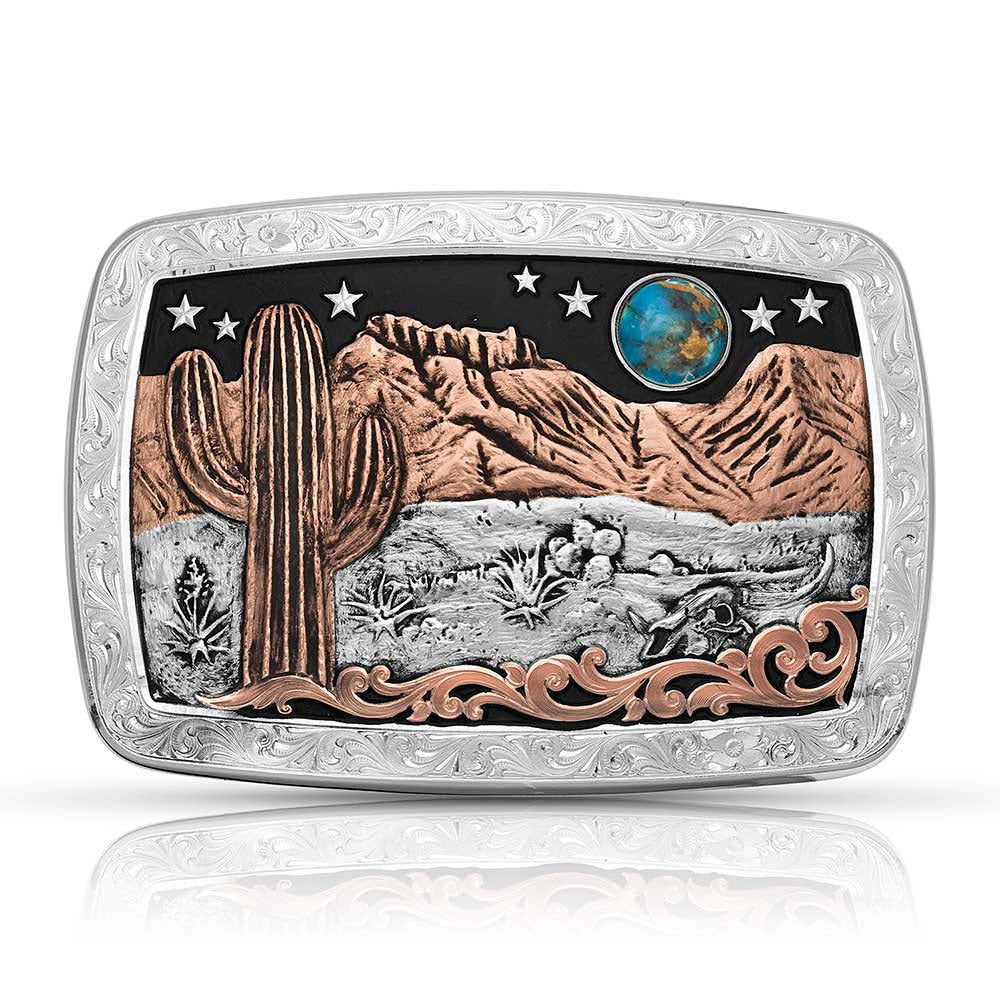 42110 | MONTANA SILVERSMITH DESERT MOON TURQUOISE CACTUS BUCKLE