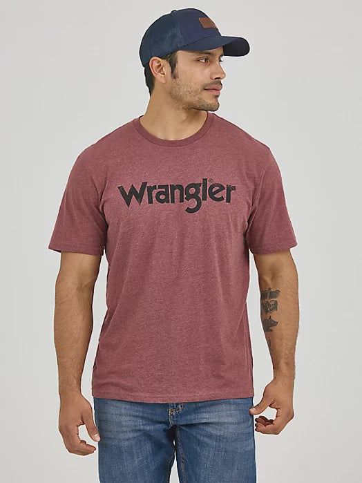 112344135 | WRANGLER MEN’S MAROON DISTRESSED SS T-SHIRT
