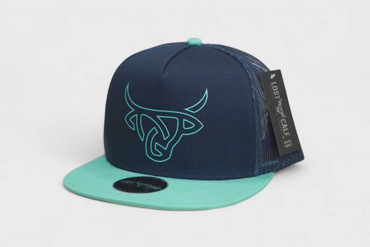 LOST CALF SPLITFIN NAVY/NAVY/TURQUOISE CAP