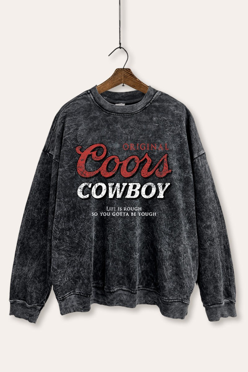 SWD385-P6653 | WOMENS COORS COWBOY GRAPHIC MINERAL SWEATSHIRT