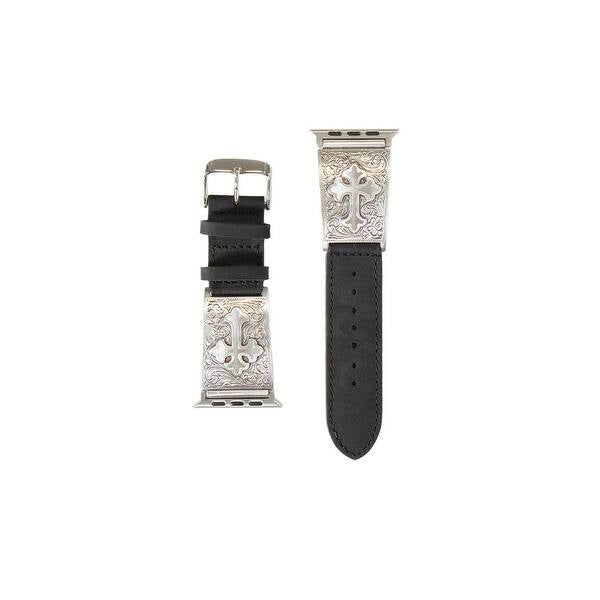 N3102501 | NOCONA APPLE IWATCH BLACK LEATHER CROSS CONCHO BAND