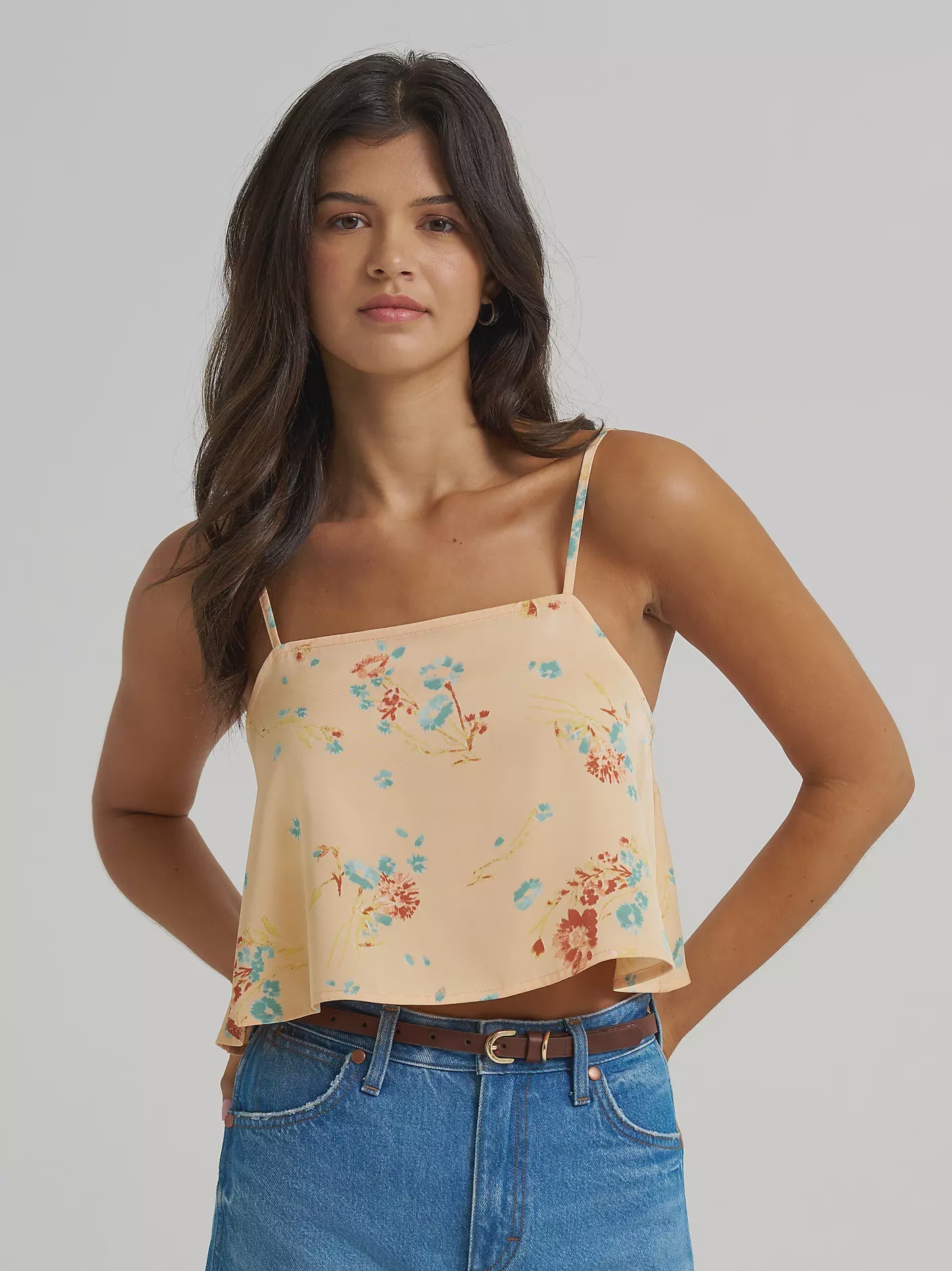 112380070 | WRANGLER WOMEN’S FLOWY CROP TANK TOP - ORANGE PEACH