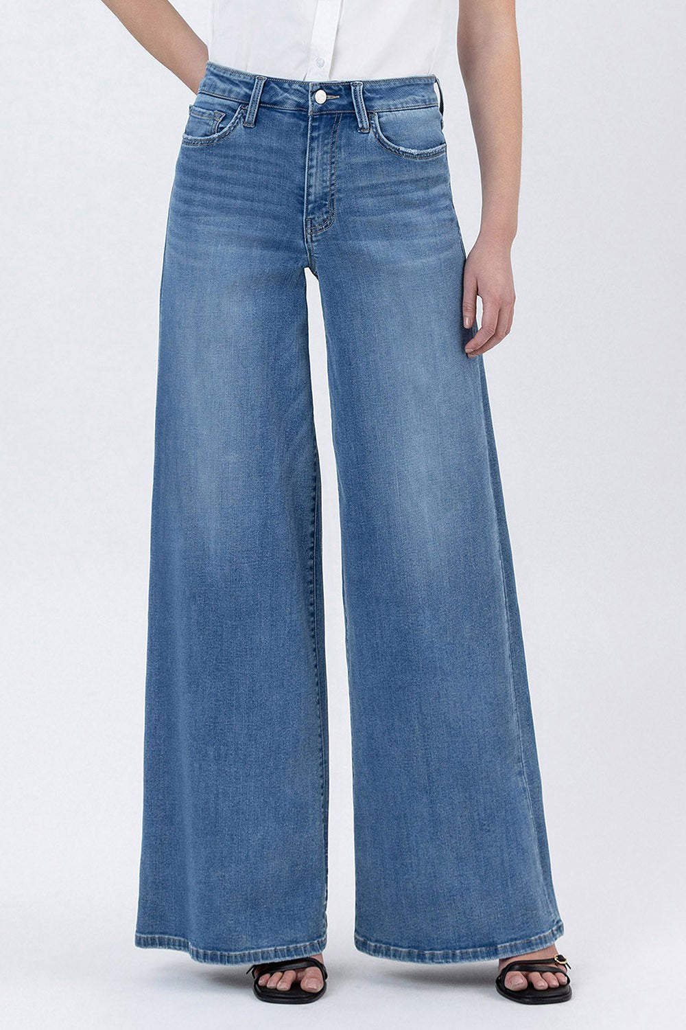 LV1703-P | VERVET WOMENS PLUS HIGH RISE PALAZZO JEAN