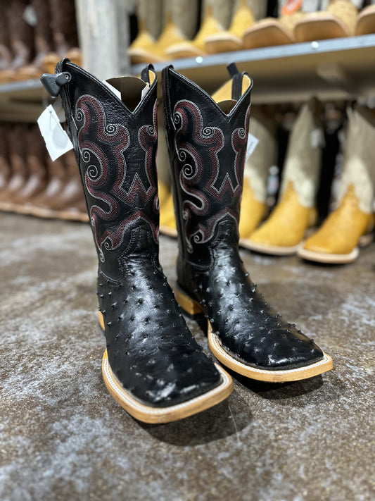CADENA OSTRICH BLACK RANCHERO TOE