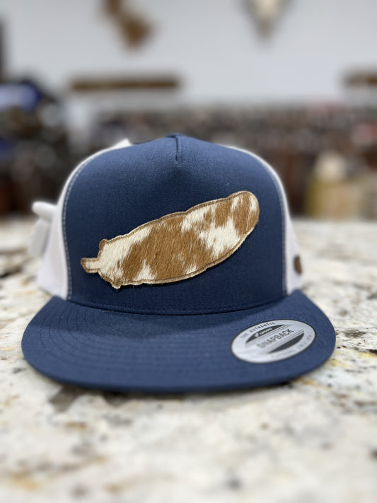 CUEROLINE COWHIDE FEATHER CAP