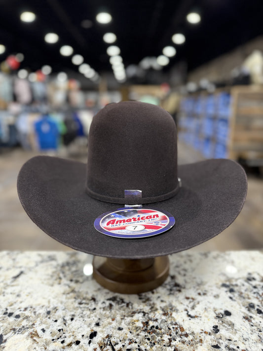 AMERICAN FELT 10X BLACK CHERRY OPEN CROWN 4 1/2 INCH BRIM