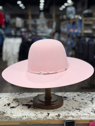 TACCHINOS FELT 6X PINK OPEN CROWN 4 1/2 INCH BRIM