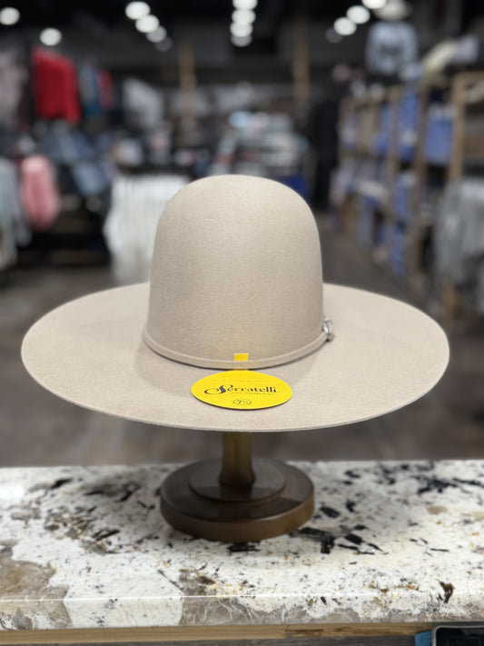 SERRATELLI PURE WOOL DARK BELLY OPEN CROWN 4 1/2 INCH BRIM