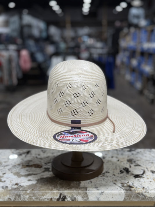 7800-2CWHIS AMERICAN STRAW HAT OPEN CROWN 4 1/4 INCH BRIM