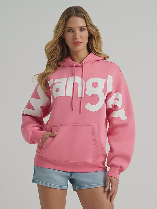 112374790 | WRANGLER WOMEN’S BOLD LOGO HOODIE - STRAWBERRY PINK
