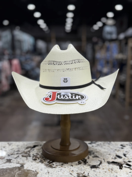 JUSTIN STRAW 20X IVORY PRESHAPE 4 1/4 INCH BRIM