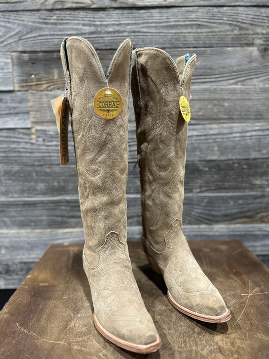 A4438 | CORRAL WMNS TAN SUEDE BOOTS
