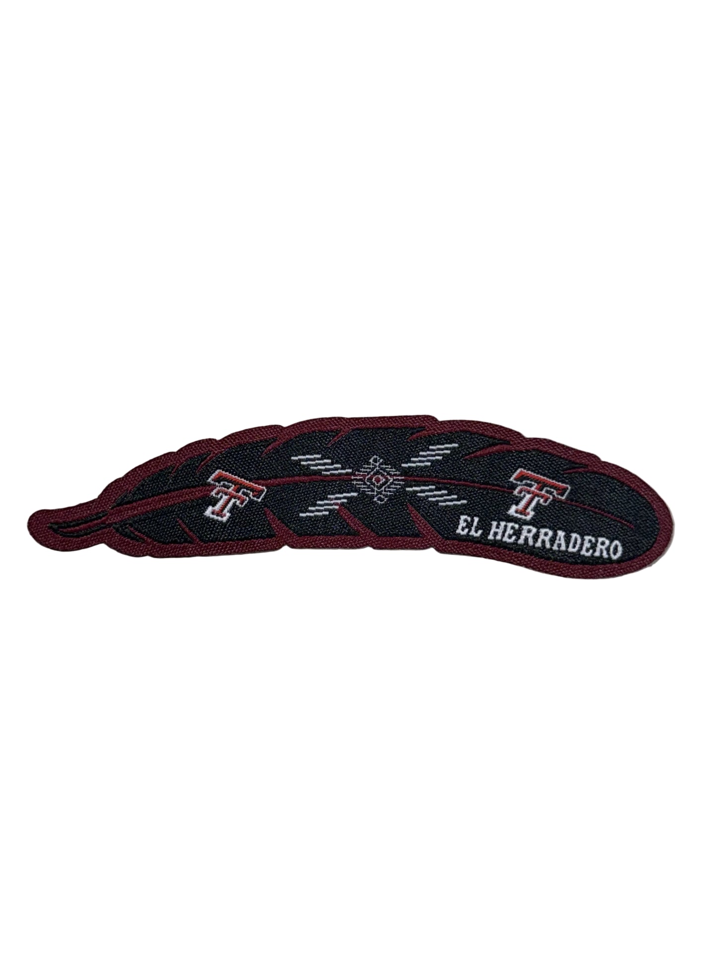 EL HERRADERO FEATHER PATCH BLACK/RED TEXAS TECH