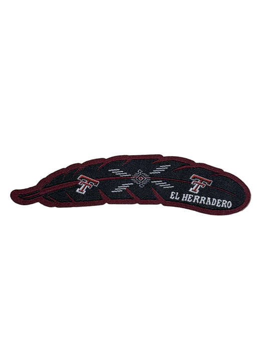 EL HERRADERO FEATHER PATCH BLACK/RED TEXAS TECH
