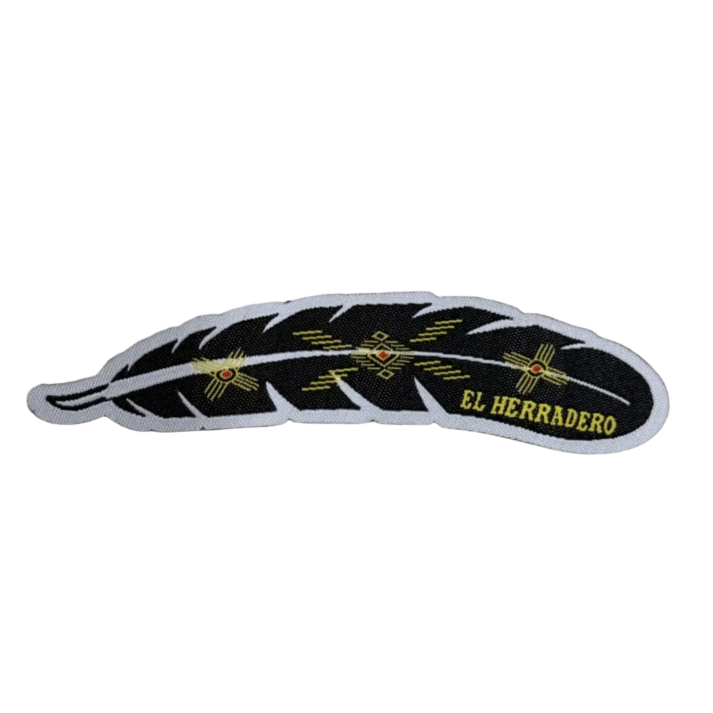 EL HERRADERO FEATHER PATCH BLACK/YELLOW NEW MEXICO