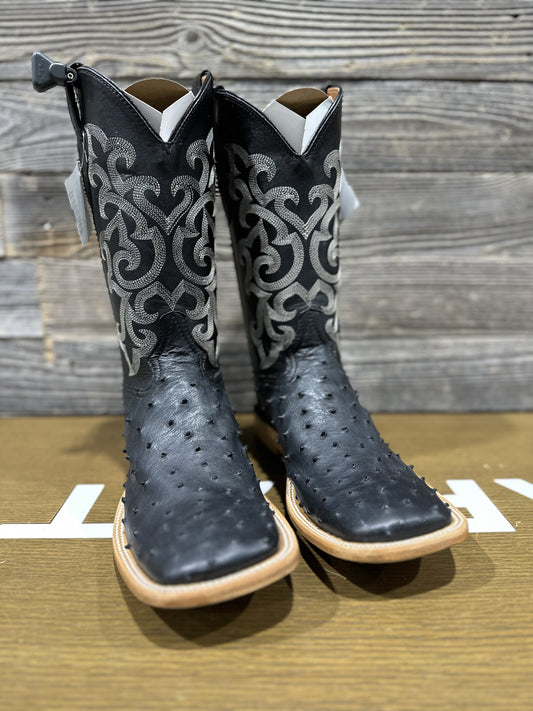 CADENA OSTRICH BLACK MATTE RANCHERO TOE