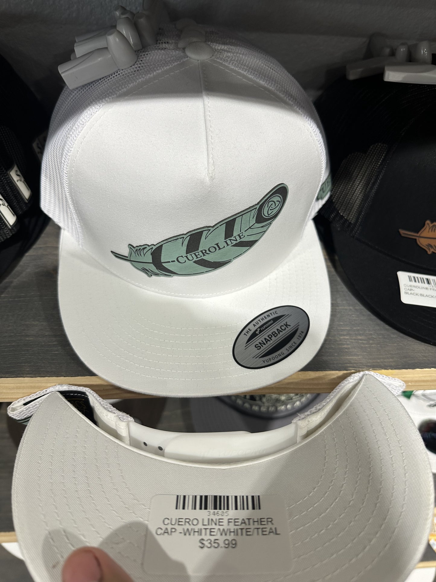 CUEROLINE FEATHER CAP -WHITE/WHITE/TEAL