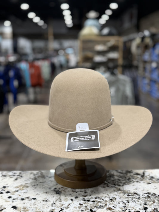 RODEO KING FELT 7X PECAN OPEN CROWN 4 1/2 INCH BRIM