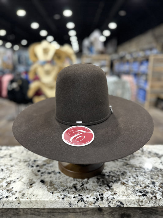 TACCHINOS FELT 6X CHOCOLATE OPEN CROWN