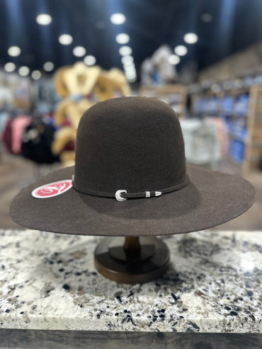 TACCHINOS FELT 10X CHOCOLATE OPEN CROWN
