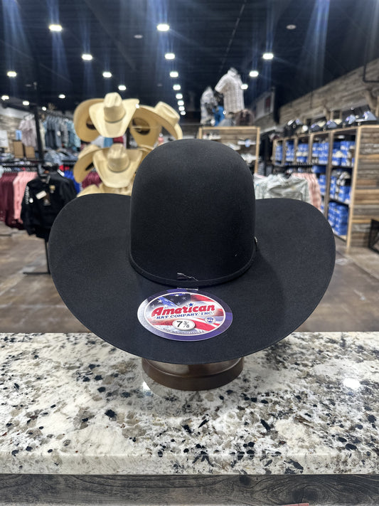 AMERICAN FELT 100X BLACK OPEN CROWN