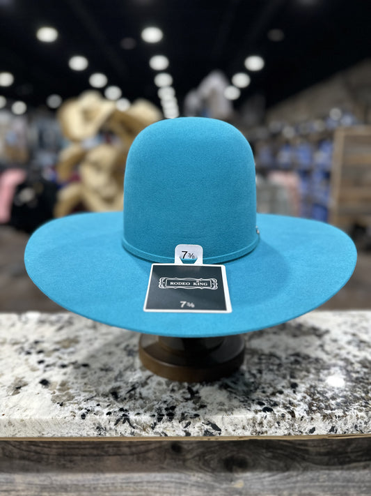 RODEO KING FELT 7X TURQUIOSE OPEN CROWN