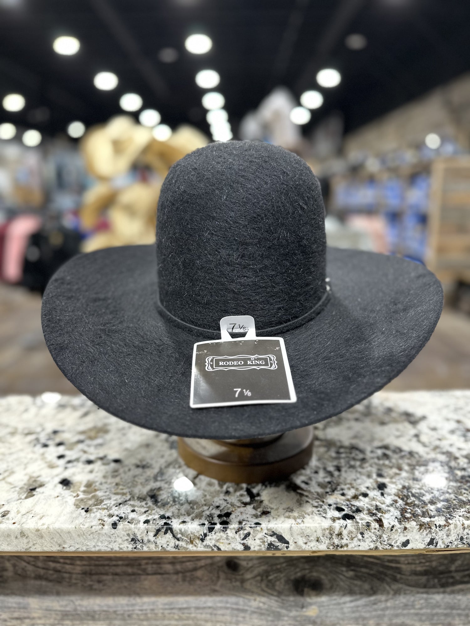 RODEO KING FELT 10X BLACK GRIZZLY OPEN CROWN