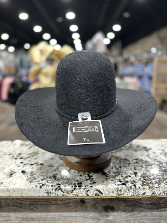 RODEO KING FELT 10X BLACK GRIZZLY OPEN CROWN