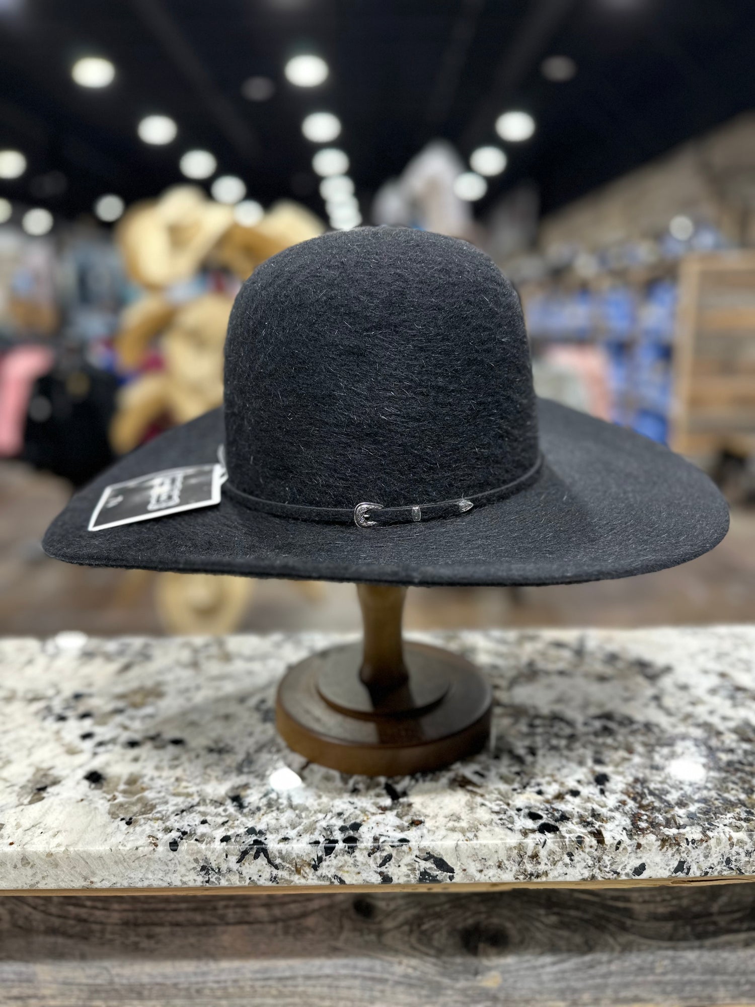 RODEO KING FELT 10X BLACK GRIZZLY OPEN CROWN