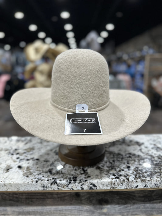 RODEO KING FELT 10X GRIZZLY SILVERBELLY | OPEN CROWN-4-1/2 BRIM