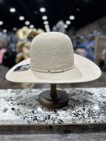 RODEO KING FELT 10X GRIZZLY SILVERBELLY | OPEN CROWN-4-1/2 BRIM