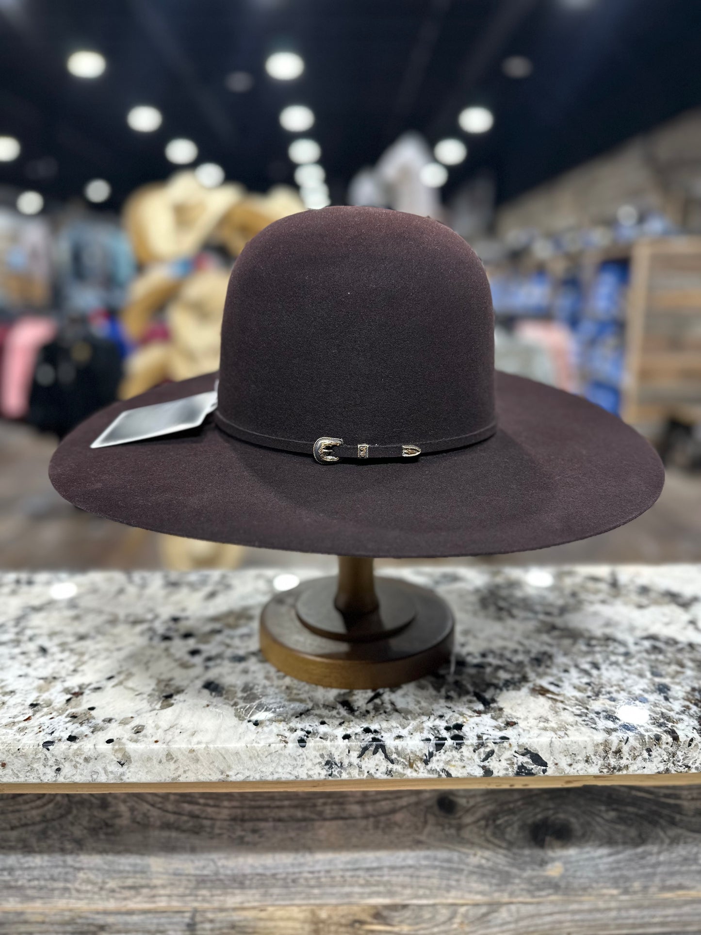 RODEO KING FELT 60X BLACK CHERRY OPEN CROWN