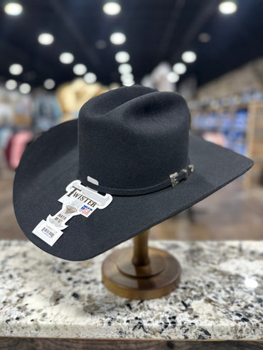 T7645001 | TWISTER FELT 10X BLACK PRE SHAPE Brim 4-1/4