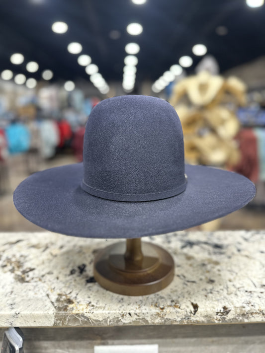 RESISTOL FELT 6X NAVY MIDNIGHT OPEN CROWN 4 1/4 INCH BRIM