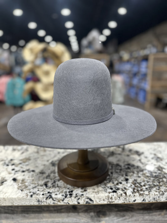 RESISTOL YOUTH FELT GREY OPEN CROWN